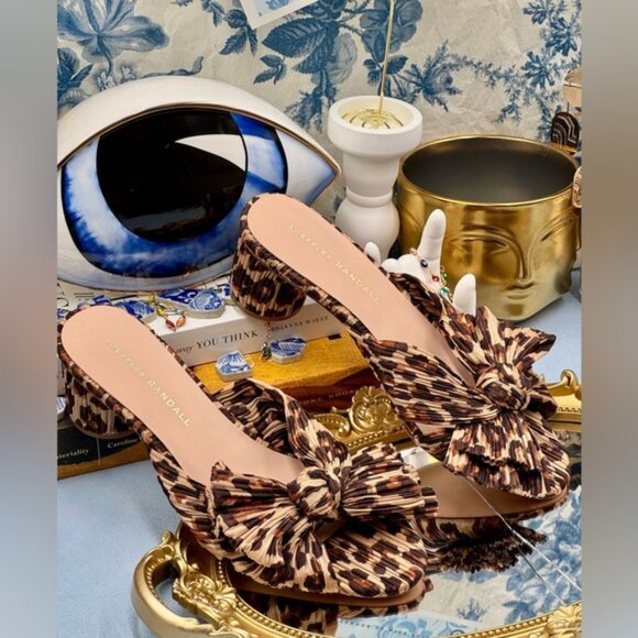 🆕 LOEFFLER RANDALL 🧿 NWOB Emilia Heeled Mules, Brown Leopard, Sz 7 - Picture 4 of 15